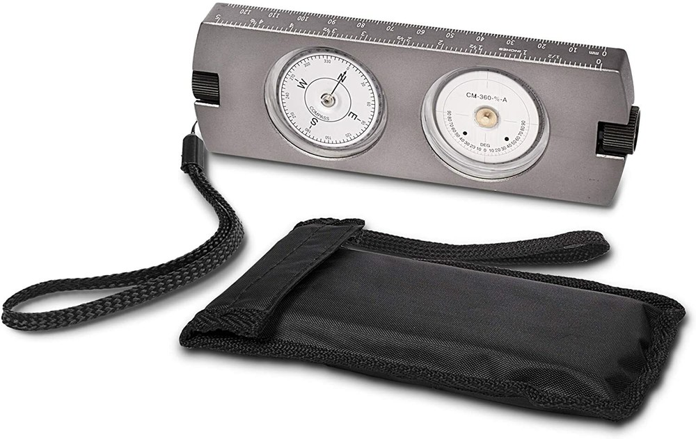 Handheld Clinometer Compass w Case Combo – Satellite Inclinometer Surveying Tool
