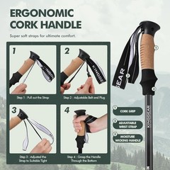 Innovative Hiking Poles – Adjustable 54” Nordic Walking Sticks with Accessories