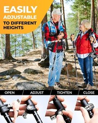 Ultralight Cork Grip Trekking Poles with Flip Locks – Hiking Accessories Set
