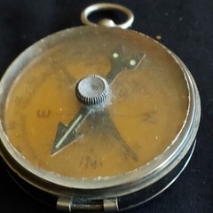 Chrome Pocket Compass Marked Germany 2″ Plastic Cover. SEE***