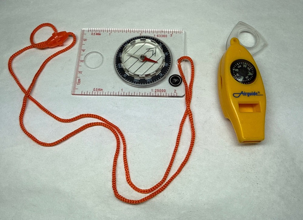 2 Compass Airguide Thermometer Whistle Magnifier UST Map Navigation Survival