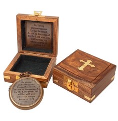 God My Lord Inspirational Engraved Compass Gift for Graduation Confirmation
