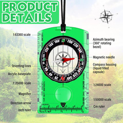 Acrylic Orienteering Hiking Compass Navigation Backpacking Professional Compass