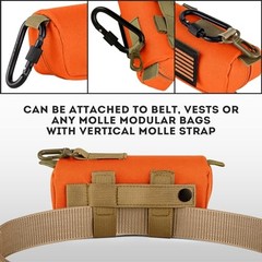 bvya Tactical Molle Sunglasses Case Anti-Shock Semi-hard Clamshell Extra Orange