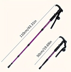 1X Trekking Poles Nordic Walking Hiking Sticks Adjustable Anti-shock Alpenstock