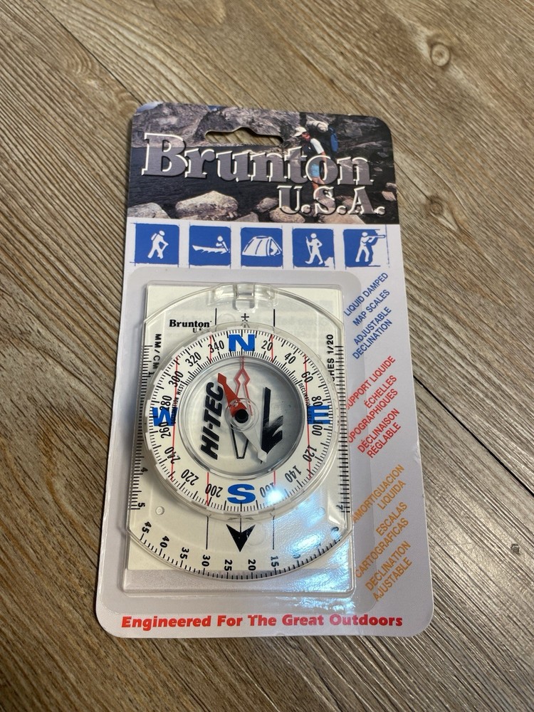 Brunton USA Hi-Tec Compass Measures In Inches Also MM/CM North East South & West