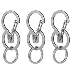 KeyUnity KS01 Carabiner Keychain Clip, 420 Stainless Steel Key Holder Organiz…