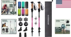 Ergonomic 2PC Trekking Poles with Quick Flip Lock – 54 Inch Adjustable Height
