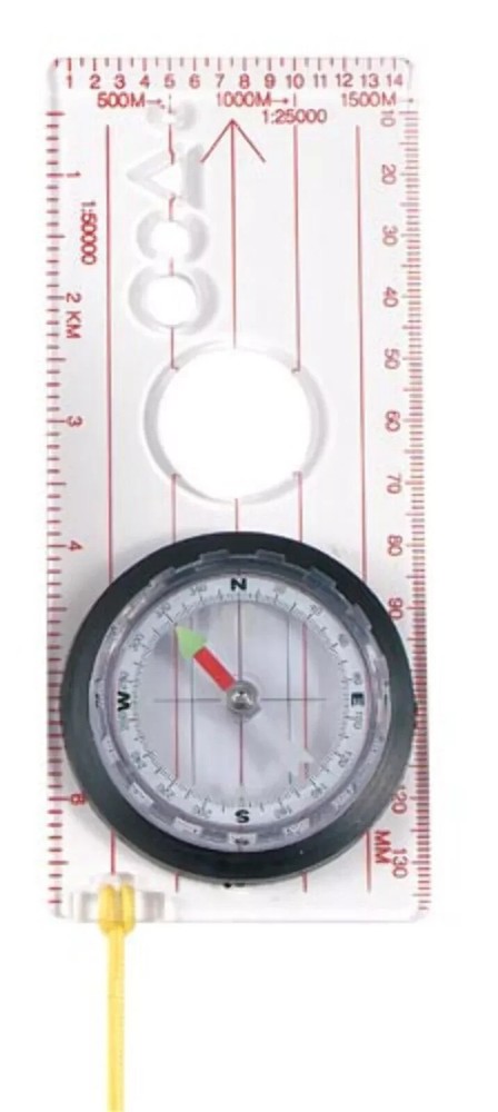 Map Compass Emco Supply Deluxe Map Compass Magnifier Lanyard Brand New 455MAP
