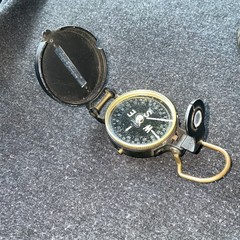 Vintage Engineer Lensatic Compass Pocket Sized Black Made Japan Hiking Hunting