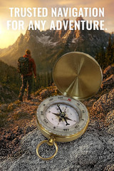 Glow in the Dark Brass Pocket Compass – Waterproof Navigation Tool for Camping,