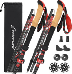 Collapsible Trekking Poles for Hiking – Carbon Fiber Folding Hiking Poles, Teles