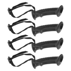 4Pcs Black PVC Replacement Hand Grips for Walking Sticks with Adjustable Strap