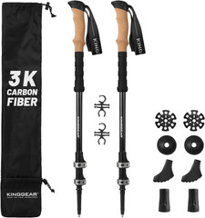TPC-3K 100% Carbon Fiber Trekking Poles for Hiking – Ultralight Collapsible Hiki
