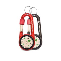 Carabiner Clip On Compass Hiking – Compact Compass Keychain Backpacks Black Red