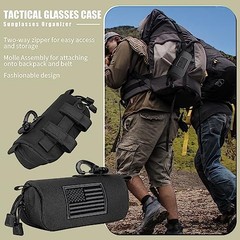 2 Pack Extra Large Tactical Molle Sunglasses Case Anti-Shock Hard Black