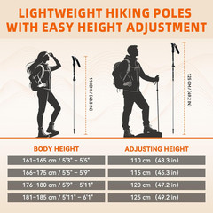 Collapsible Trekking Poles for Hiking – Lightweight Foldable Hiking Poles, 2 Pac