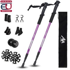 2x Telescopic Trekking Poles Adjustable Nordic Hiking Walking Sticks Alpenstock