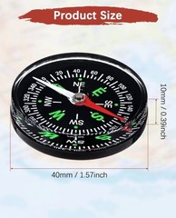 40mm Mini Compass [1PCS] – Pocket Oil Filled Small Compass Bulk – [Black]