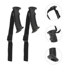 4Pcs Black PVC Replacement Hand Grips for Walking Sticks with Adjustable Strap