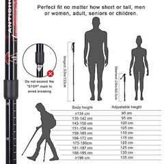 Trekking Poles Shock Absorbing Adjustable Hiking or Walking Sticks for Hiking…