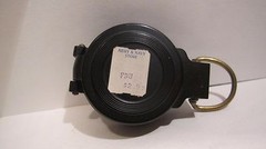 Vintage LENSATIC Black Plastic Engineer Compass w/ Brass Ring in Origianl Box