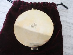Vintage 3 Inch Compass Used Working with Red Velvet Pouch Unbranded