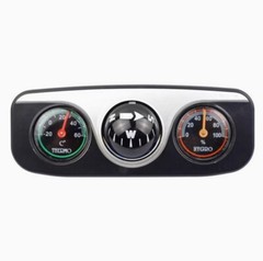 Portable 3-in-1 Car Compass Thermometer Hygrometer Dashboard Mount Navigation
