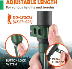 Trek-Z Cork Grip Trekking Poles – Lightweight Folding Hiking Poles, Adjustable H