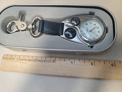 Compass Multifunctional Magnifying Lens Watch Temp & Clip Keychain