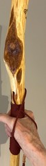 Diamond Willow Wood Hiking Stick – 52″ – Compass top, paracord grip/lanyard