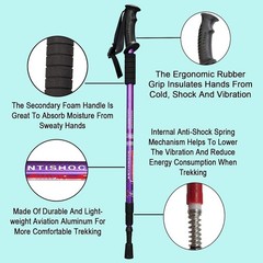 Hiking Trekking Poles, 2 Pack Collapsible, Lightweight, Anti Shock, Walking S…