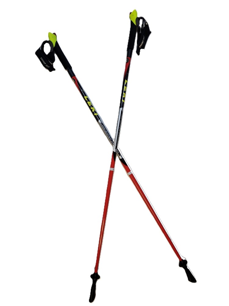 LEKI Nordic Walking Speed Pacer Vario T2 HM Super Carbon Poles 115cm Red