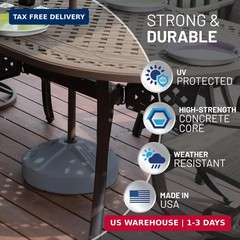 US Weight Durable 50 Pound Fillable Umbrella Base Designed to be Used with a Pat