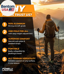 Trekking Poles – Lightweight Collapsible Aircraft Grade Aluminum Hiking Poles wi