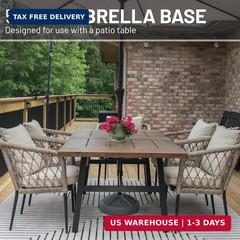 US Weight Durable 50 Pound Fillable Umbrella Base Designed to be Used with a Pat