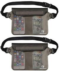 Freegrace Waterproof Pouches with Waist Strap / Pouch Case Bundle Set- Gray