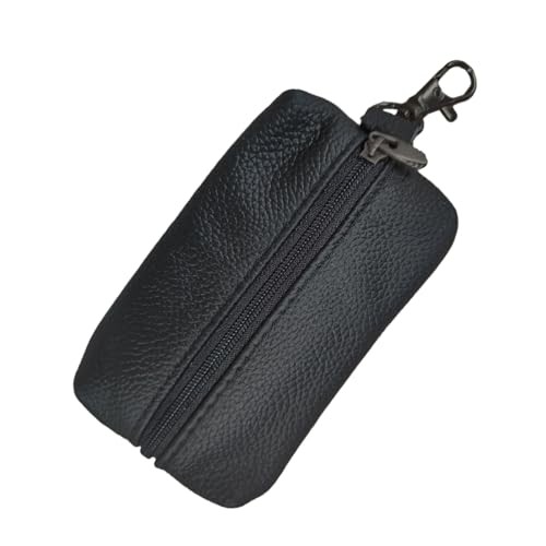 Leather Car Key Case Holder, Auto Smart Key Fob Protector Pouch with Black