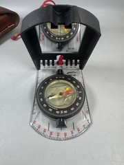 RARE Brunton Model 8040 Compass Clinometer w/ Leather Case USA Vintage