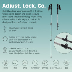 Solstice Hiking Poles for Men & Women – Adjustable and Collapsible Lightweight W