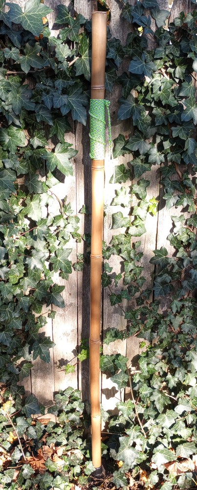 Bamboo Staff – 62″ – Walking Hiking Trekking Stick – Paracord Grip & Strap – #20