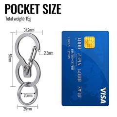 KeyUnity KS01 Carabiner Keychain Clip, 420 Stainless Steel Key Holder Organiz…