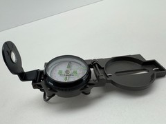 Vintage Brunton Military Style Metal Lensatic Sighting Compass OD Green Field