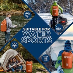 Waterproof Dry Bag – Floating Roll Top Drybag Keeps Dry 10 Liter Tiger Orange