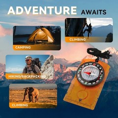 Hiking Compass for Kids – Orienteering & Wilderness Middle-sized, orange