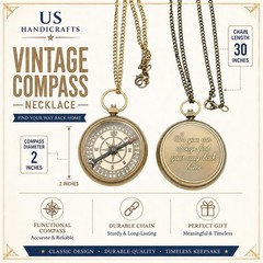 Handmade Brass Compass with Wooden Box – “So You Can Always Find Your Way Bac…