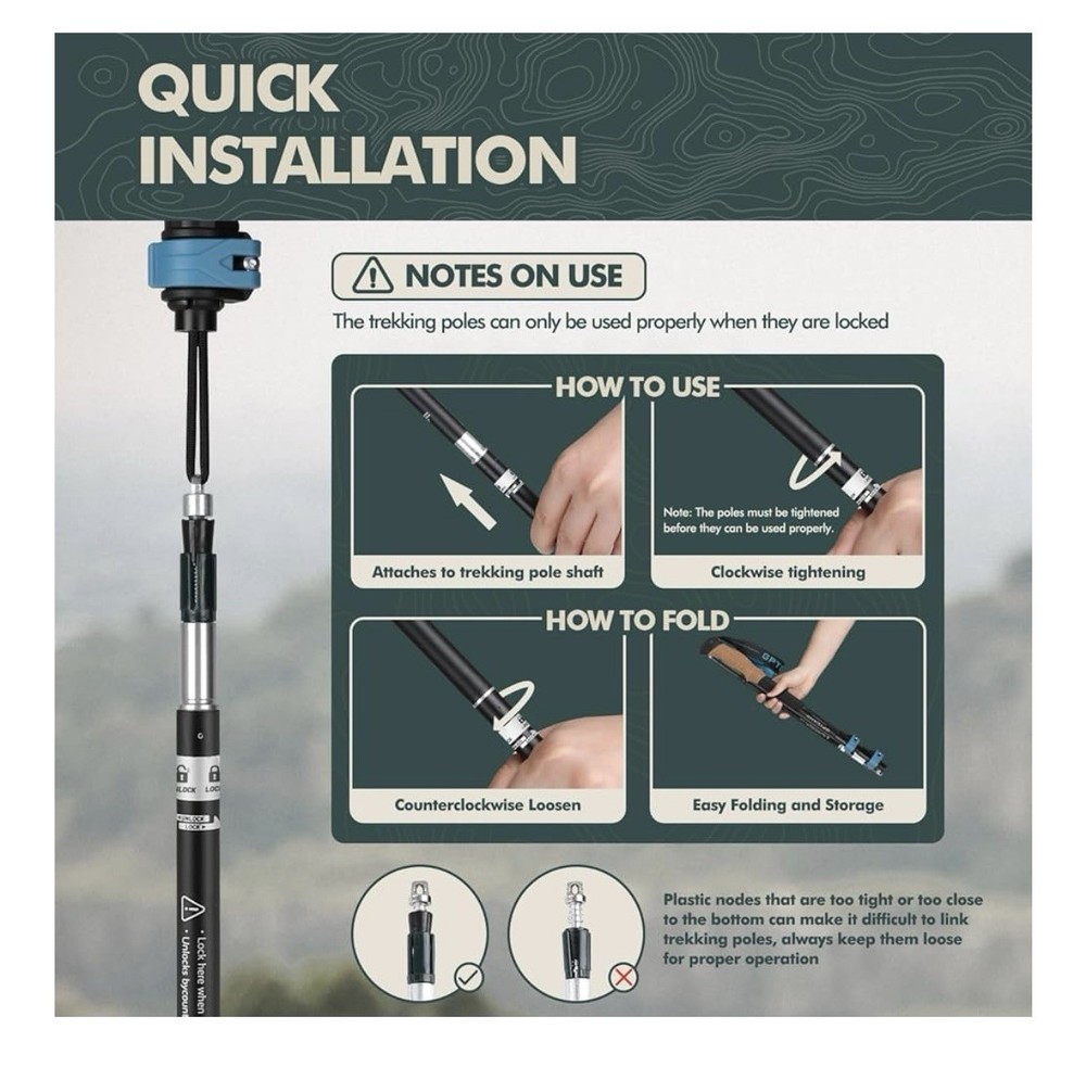 GPTCAMP Walking Sticks,Trekking Poles Collapsible Hiking Poles,Lightweight Foldi