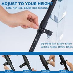 7075 Aluminum Collapsible Trekking Pole, Ultralight Hiking Stick, 3-Section
