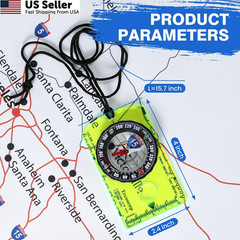 Outdoor Compass with Adjustable Declination, Magnifier, 1PCS, 1 PACK Green