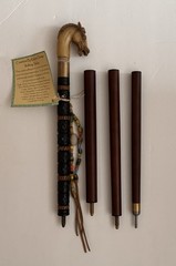 Vintage Signed Robson Design 4 Piece Horse Walking Stick With Original Tag